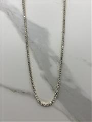 10K PLATED STERLING SILVER TENNIS CHAIN W/ LAB GROWN DIAMONDS 44.9G